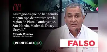 Es falso que no hubo protestas en Piura, Lambayeque, San Martín y Ucayali, como dijo ministro del Interior Es falso que no hubo protestas en Piura, Lambayeque, San Martín y Ucayali, como dijo ministro del Interior