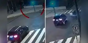 Cercado de Lima: motorizados de la PNP se pasaron luz roja y fueron embestidos por auto