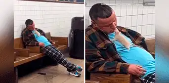 Hombre se queda dormido y rata aprovecha para darle un apasionado beso en el metro: "Se respira el amor" Hombre se queda dormido y rata aprovecha para darle un apasionado beso en el metro: "Se respira el amor"
