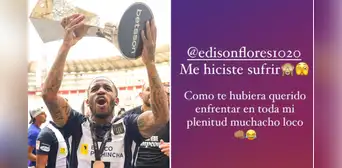 Jefferson Farfán y su efusivo mensaje a Edison Flores tras el clásico: "Cómo te hubiera querido enfrentar" Jefferson Farfán y su efusivo mensaje a Edison Flores tras el clásico: "Cómo te hubiera querido enfrentar"