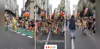 Peruanos danzan ‘Negritos de Huánuco’ en las calles de Argentina: “Que viva lo nuestro”
