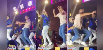 Hermano del vocalista de la agrupación Russkaya se roba el show con sus pasos de baile