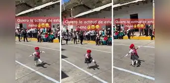 Niña a paso firme cautivó en desfile por Fiestas Patrias en Cajamarca: “Qué hermosura”