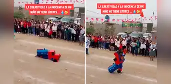 Al estilo 'Transformers': niños se roban el show en desfile de Ancón al disfrazarse de camión cisterna Al estilo 'Transformers': niños se roban el show en desfile de Ancón al disfrazarse de camión cisterna