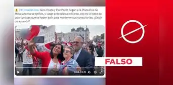 Flor Pablo y Gino Costa no se retiraron de la 'Marcha Nacional' del 19 de julio “tras tomarse esta foto” Flor Pablo y Gino Costa no se retiraron de la 'Marcha Nacional' del 19 de julio “tras tomarse esta foto”