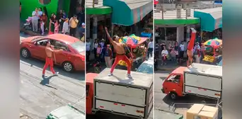 Hombre que trabaja interpretando a Freddie Mercury sorprende en las calles de Perú