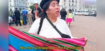 Mujer denuncia que PNP le colocó bomba lacrimógena durante protestas en plaza Dos de Mayo