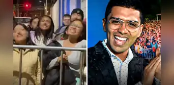 Christian Yaipén bajó emocionado de su bus al ver a menores cantar "Amor vuelve" en Cajamarca