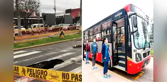 San Miguel: desvío en la av. Universitaria continuará por 15 días más tras enorme forado en pista