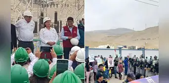 Manifestantes esperan a Dina Boluarte en exteriores de evento en Arequipa Manifestantes esperan a Dina Boluarte en exteriores de evento en Arequipa