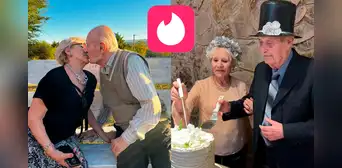 Hombre de 90 y mujer de 83 años se conocen por Tinder y se casan: “¡Fue amor a primera vista!”