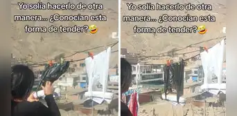 Mujer peruana enseña a su hija peculiar manera de tender las zapatillas: “Qué buena idea” Mujer peruana enseña a su hija peculiar manera de tender las zapatillas: “Qué buena idea”
