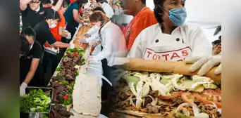 ¡El sándwich más grande del mundo! México rompe récord con bocadillo de 75 metros ¡El sándwich más grande del mundo! México rompe récord con bocadillo de 75 metros