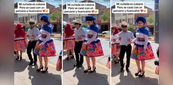 Cubana se casa con huancaíno y se anima a dar unos pasitos de huaino en fiesta de Santiago Cubana se casa con huancaíno y se anima a dar unos pasitos de huaino en fiesta de Santiago