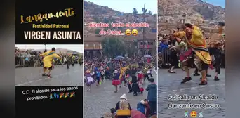¡Qué tal físico! Alcalde saca los pasos prohibidos durante pasacalle en Cusco ¡Qué tal físico! Alcalde saca los pasos prohibidos durante pasacalle en Cusco