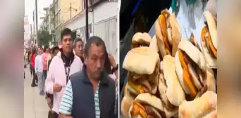 ¡A solo S/1! Forman largas colas para comprar pan con chicharrón en el Rímac