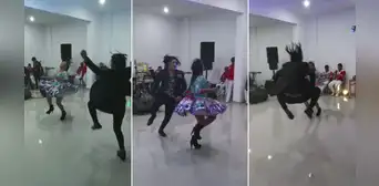Rosita de Espinar saca los pasos prohibidos pero su acompañante se roba el show en evento Rosita de Espinar saca los pasos prohibidos pero su acompañante se roba el show en evento