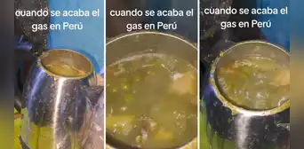 “Solo en Perú”: se le acaba el gas y se hace viral por hervir sus alimentos de peculiar manera