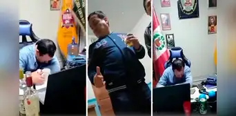 SJL: captan a mayor de PNP bebiendo licor dentro de comisaría en Canto Rey SJL: captan a mayor de PNP bebiendo licor dentro de comisaría en Canto Rey