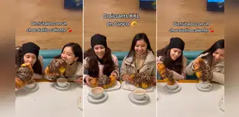 Cafetería sorprende con croissant gigantesco en Cusco y es viral: “El chocolate también debe ser XXL” Cafetería sorprende con croissant gigantesco en Cusco y es viral: “El chocolate también debe ser XXL”