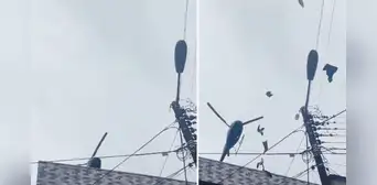 Ropa de un cordel sale volando tras paso de helicóptero sobre edificio: “Vistió a todo el barrio”