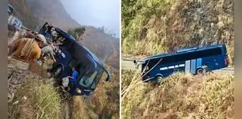 Bus con miembros de la Fuerza Aérea quedó al borde de un barranco en Junín
