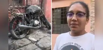 Breña: vecinos quemaron moto de una joven en presunto acto de xenofobia Breña: vecinos quemaron moto de una joven en presunto acto de xenofobia