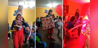 Payasito anima fiesta infantil con costumbres huancaínas y redes estallan: “Los entrenan desde niños”