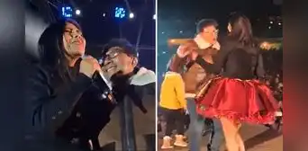 Alcalde subió al escenario para bailar con Yarita Lizeth, pero público lo abuchea: “¡Fuera!” Alcalde subió al escenario para bailar con Yarita Lizeth, pero público lo abuchea: “¡Fuera!”