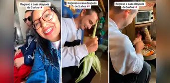 Peruana trae a su esposo italiano y le enseña a pelar choclo por primera vez