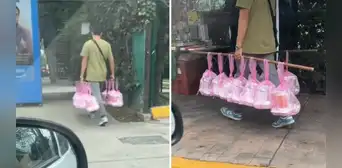 Joven repartidor sorprende con singular método para llevar almuerzos: “Vive en el 2030” Joven repartidor sorprende con singular método para llevar almuerzos: “Vive en el 2030”