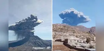 Así fue la explosión del Volcán Ubinas captada por los ciudadanos en Moquegua