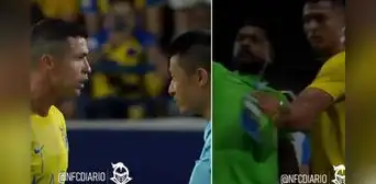 Cristiano Ronaldo encaró enfurecido al árbitro y empujó a la seguridad tras no cobrar dos penales Cristiano Ronaldo encaró enfurecido al árbitro y empujó a la seguridad tras no cobrar dos penales