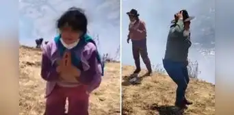 Comuneras suplicaron de rodillas cese de incendio forestal en Apurímac: ¡Ayuda! Comuneras suplicaron de rodillas cese de incendio forestal en Apurímac: ¡Ayuda!
