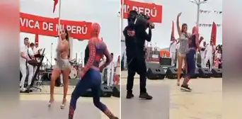 Spiderman interrumpe show de Yahaira Plasencia y saca los pasos prohibidos en festival de Mi Perú Spiderman interrumpe show de Yahaira Plasencia y saca los pasos prohibidos en festival de Mi Perú