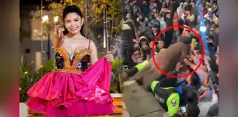 ¡Una estrella de rock! Yarita Lizeth realizó el salto del tigre y se lanzó sobre sus fanáticos