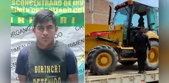 Detienen a policía implicado en robo de retroexcavadora en Chiclayo