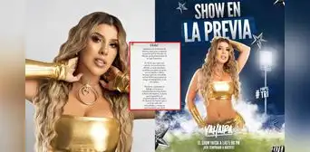 Yahaira Plasencia y el motivo por el que canceló su show en Matute: "Recibí amenazas de falsos hinchas"