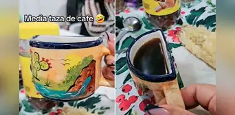 Mujer pide media taza de café y queda asombrada con peculiar recipiente: “Excelente servicio” Mujer pide media taza de café y queda asombrada con peculiar recipiente: “Excelente servicio”