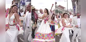 Pareja deslumbra con festejo de su matrimonio al son de 'Valicha' en Cusco: “¡Qué hermoso vestido!” Pareja deslumbra con festejo de su matrimonio al son de 'Valicha' en Cusco: “¡Qué hermoso vestido!”