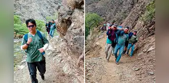 Embarazada fue trasladada en una camilla de palos por falta de carretera en Piura