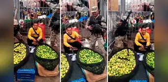Captan a vendedor de limones custodiado por vigilantes: “Lo que tiene en las mallas es oro puro” Captan a vendedor de limones custodiado por vigilantes: “Lo que tiene en las mallas es oro puro”