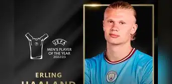 Erling Haaland es escogido como el mejor jugador de la UEFA por encima de Lionel Messi Erling Haaland es escogido como el mejor jugador de la UEFA por encima de Lionel Messi