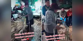 Sorprenden con serenata a mujer de 88 años que camina con andador y deja en shock al bailar Sorprenden con serenata a mujer de 88 años que camina con andador y deja en shock al bailar