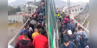 Metro de Lima: usuarios caminaron por rieles luego de que tren quedara varado Metro de Lima: usuarios caminaron por rieles luego de que tren quedara varado
