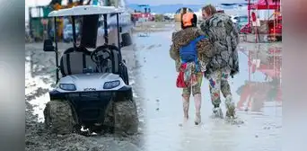 Miles de asistentes de festival quedan atrapados tras intensas lluvias en el desierto Nevada Miles de asistentes de festival quedan atrapados tras intensas lluvias en el desierto Nevada