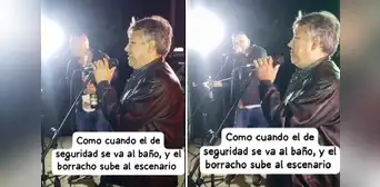 Asistente a concierto subió al escenario y sorprendió a músicos para que lo dejen cantar: “No hay seguridad”