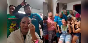 Familia completa se rapa el cabello junto a mujer que padece cáncer: “Hermoso acto de amor”