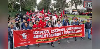 Obreros de construcción civil protestan a nivel nacional para exigir aumento de sueldos