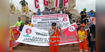 Obreros de construcción civil exigen mejor sueldo en Trujillo Obreros de construcción civil exigen mejor sueldo en Trujillo